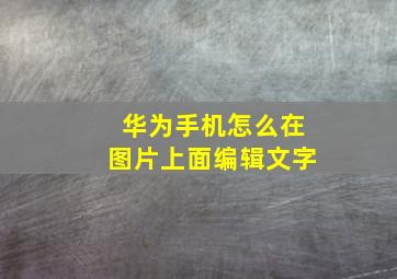 华为手机怎么在图片上面编辑文字