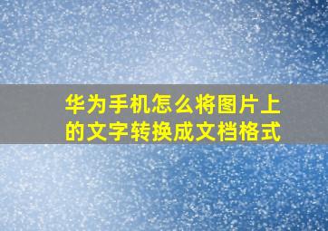 华为手机怎么将图片上的文字转换成文档格式