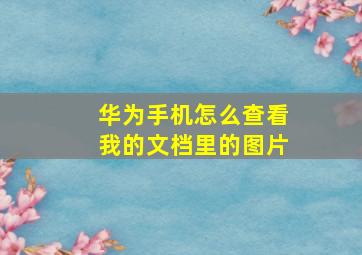 华为手机怎么查看我的文档里的图片