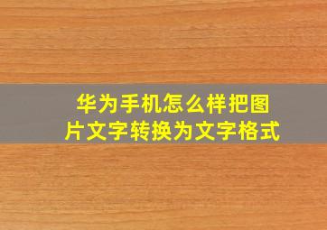 华为手机怎么样把图片文字转换为文字格式