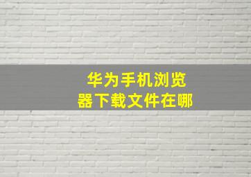 华为手机浏览器下载文件在哪