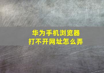 华为手机浏览器打不开网址怎么弄