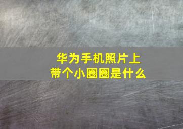 华为手机照片上带个小圈圈是什么