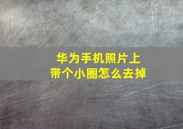 华为手机照片上带个小圈怎么去掉