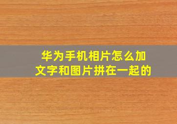 华为手机相片怎么加文字和图片拼在一起的