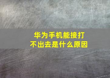 华为手机能接打不出去是什么原因