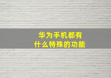 华为手机都有什么特殊的功能