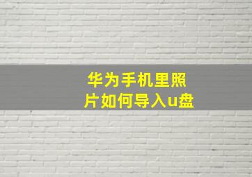 华为手机里照片如何导入u盘