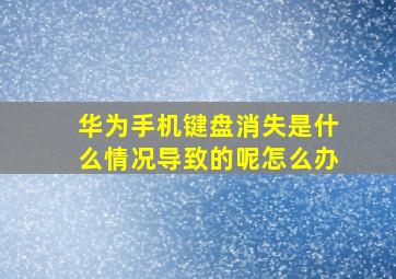 华为手机键盘消失是什么情况导致的呢怎么办