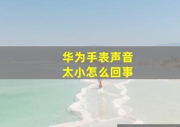 华为手表声音太小怎么回事