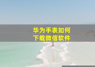 华为手表如何下载微信软件