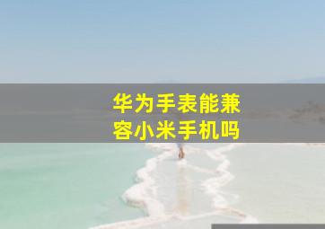 华为手表能兼容小米手机吗