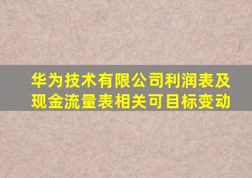 华为技术有限公司利润表及现金流量表相关可目标变动