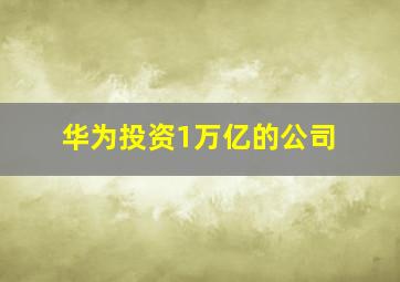 华为投资1万亿的公司