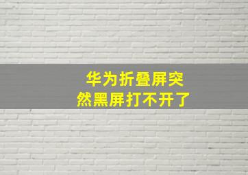 华为折叠屏突然黑屏打不开了