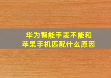 华为智能手表不能和苹果手机匹配什么原因