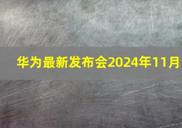 华为最新发布会2024年11月