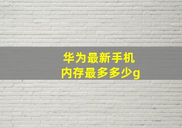 华为最新手机内存最多多少g