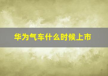 华为气车什么时候上市