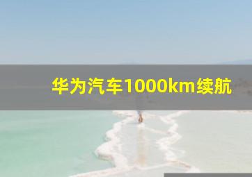 华为汽车1000km续航