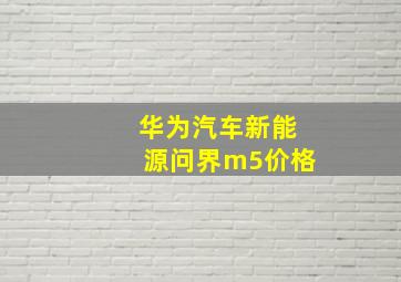 华为汽车新能源问界m5价格