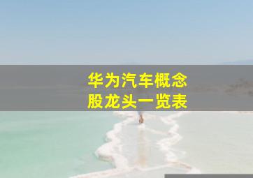 华为汽车概念股龙头一览表