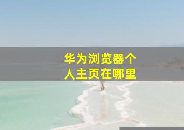 华为浏览器个人主页在哪里