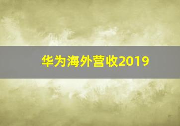 华为海外营收2019