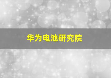 华为电池研究院