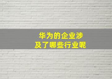 华为的企业涉及了哪些行业呢