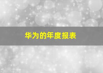 华为的年度报表