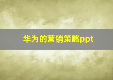 华为的营销策略ppt