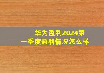 华为盈利2024第一季度盈利情况怎么样