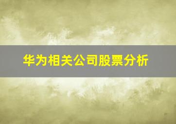 华为相关公司股票分析