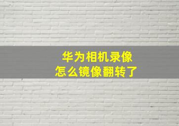 华为相机录像怎么镜像翻转了