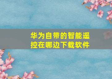 华为自带的智能遥控在哪边下载软件