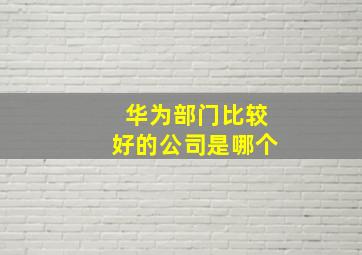 华为部门比较好的公司是哪个