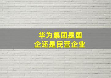 华为集团是国企还是民营企业