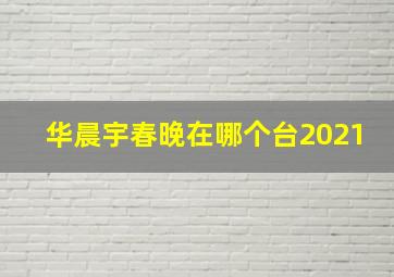 华晨宇春晚在哪个台2021