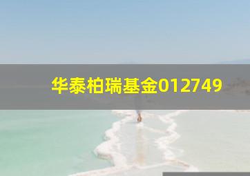 华泰柏瑞基金012749