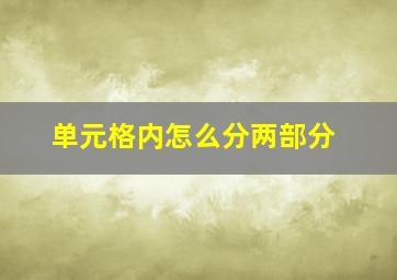 单元格内怎么分两部分