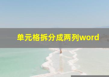 单元格拆分成两列word