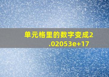 单元格里的数字变成2.02053e+17