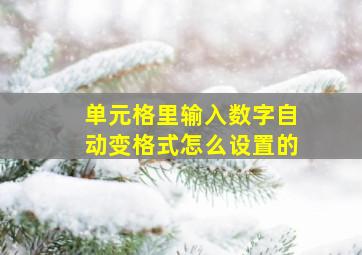 单元格里输入数字自动变格式怎么设置的