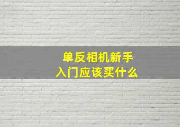 单反相机新手入门应该买什么