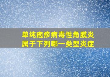 单纯疱疹病毒性角膜炎属于下列哪一类型炎症