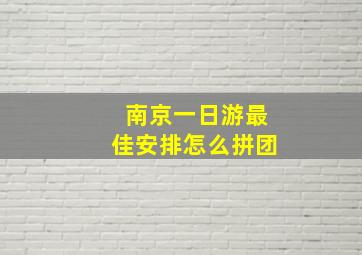 南京一日游最佳安排怎么拼团