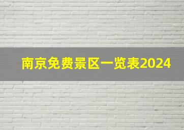 南京免费景区一览表2024