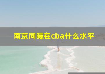 南京同曦在cba什么水平