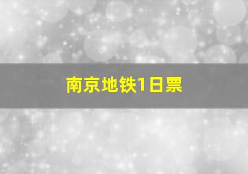 南京地铁1日票